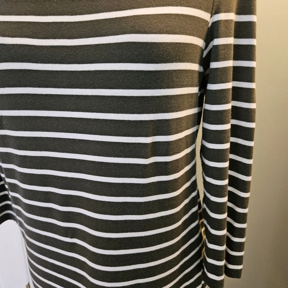 Heart & Hips Women's Size Large L Striped Green and White Maxi Dress